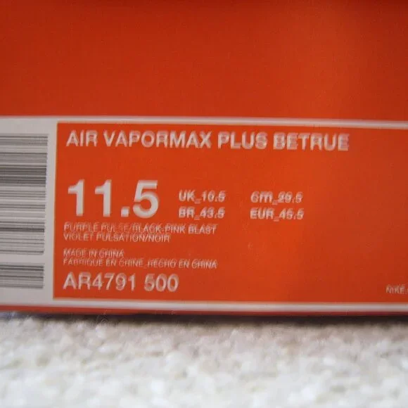 Size 11.5 - Nike Air VaporMax Plus Be True Men Shoes/Sneakers Brand New with Box - Picture 9 of 9